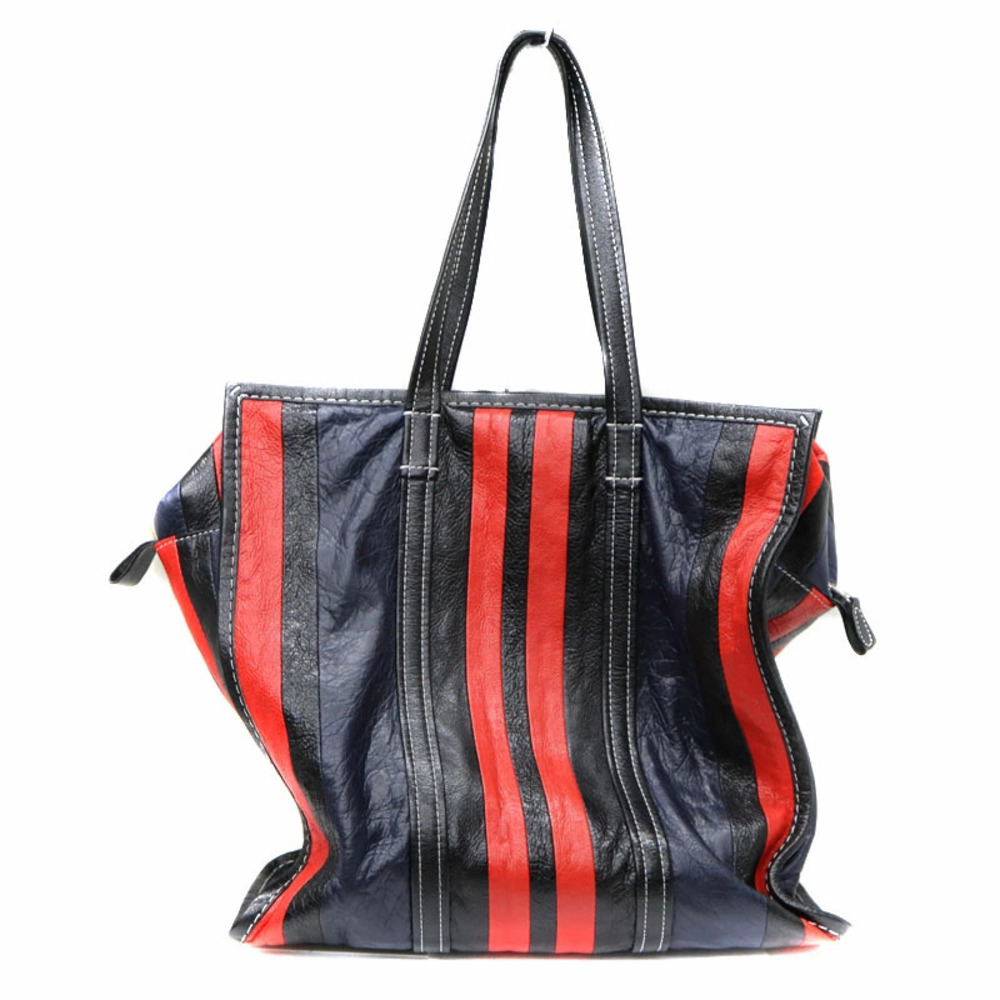 BALENCIAGA Bazaar Shopper Leather Tote Bag Neighbor Red Black - Picture 2 of 6